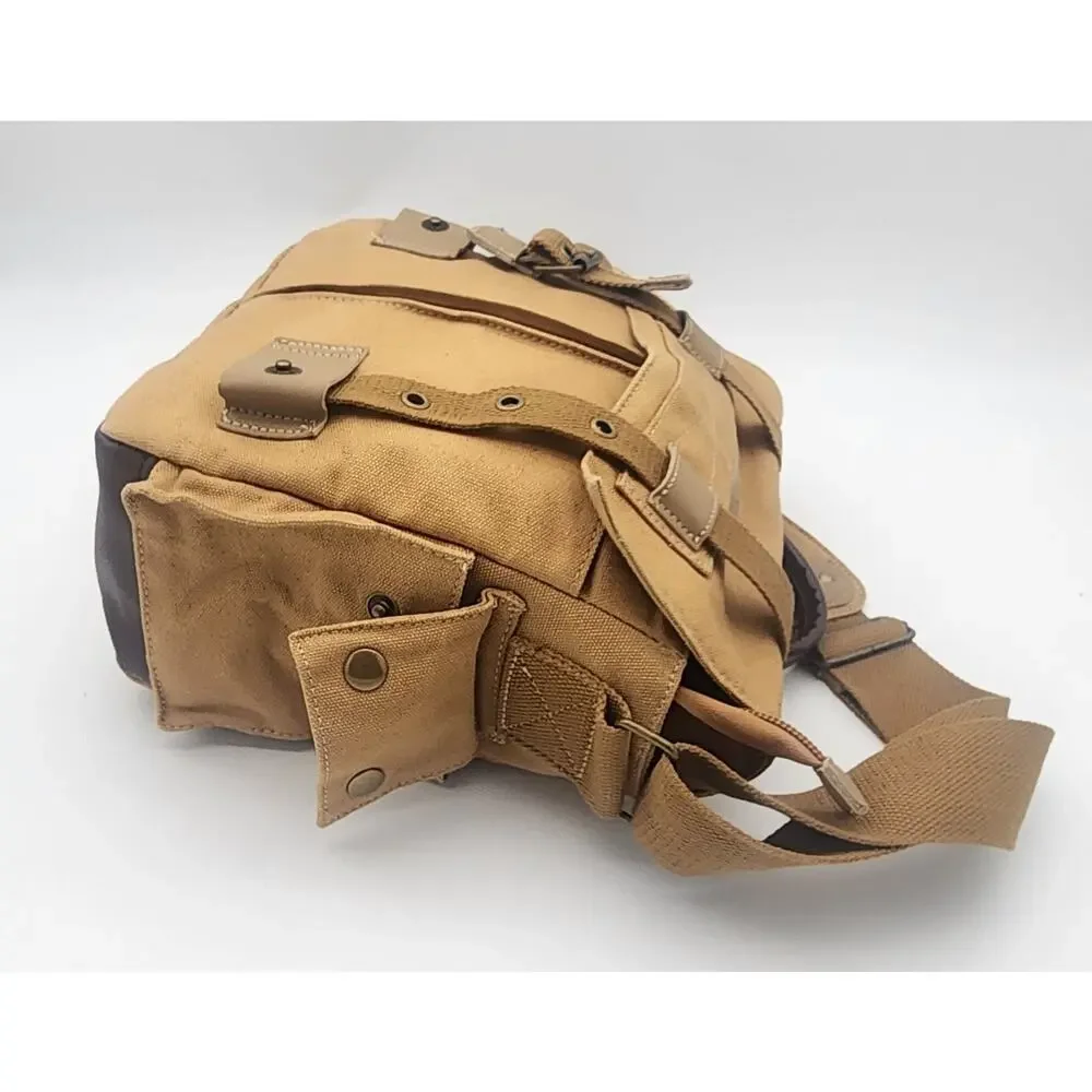 MOACC Canvas Camera Tote Bag Tan Beige Handle and Strap